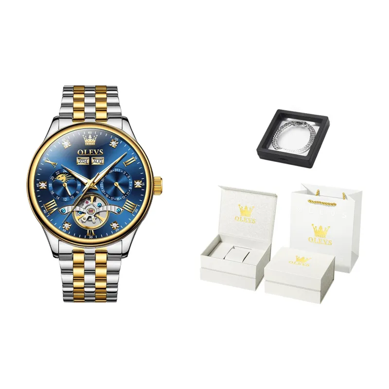 OLEVS Wisdom Series Mechanical Movement Watch Men's Watches Black Dial-23