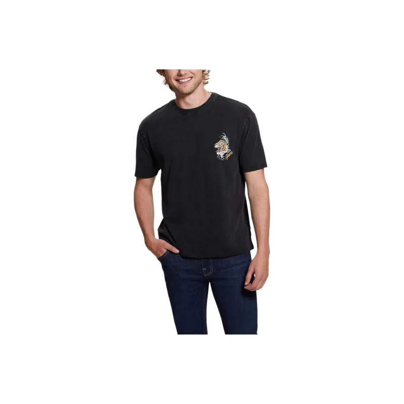GUESS Tiger Wave Tee T-Shirt Men's Black-0