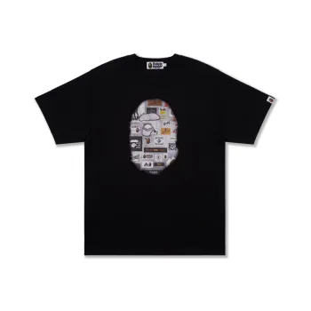 A BATHING APE Multi Logo Big Ape Head Relaxed Fit Tee