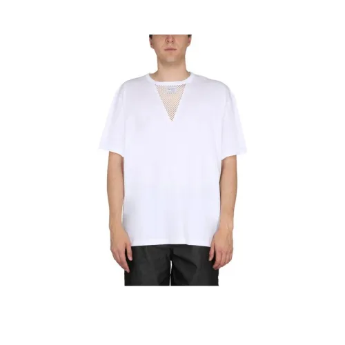 RAF SIMONS Fishnet panel Short sleeve T shirt