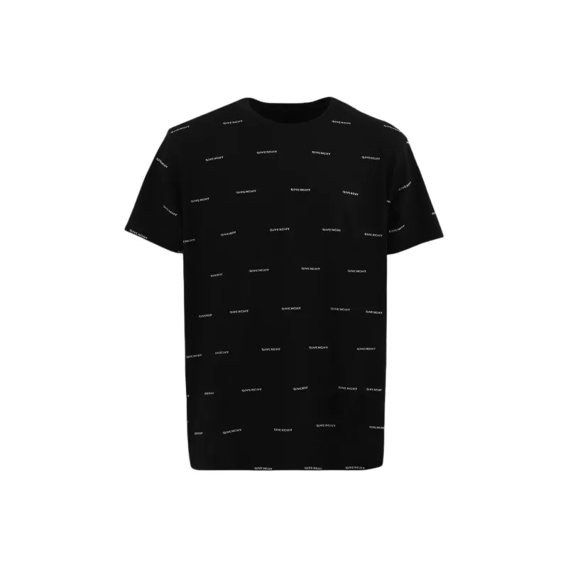 Givenchy Allover Logo Printed Crewneck T Shirt-0