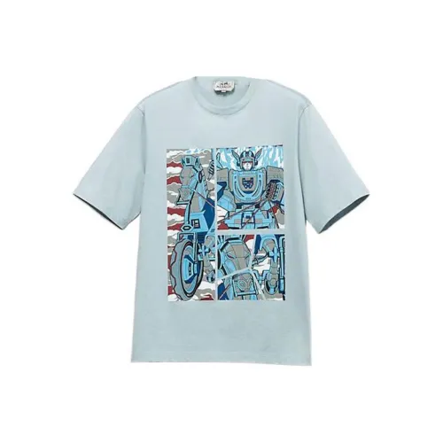 HERMES T Shirt Men's Light Blue