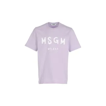 MSGM T Shirts Men Light Purple