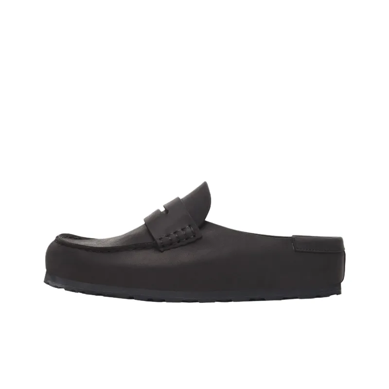 Birkenstock Naples Abrasion Resistant Closed Toe Slippers Unisex Black Regular Loose Fit-0