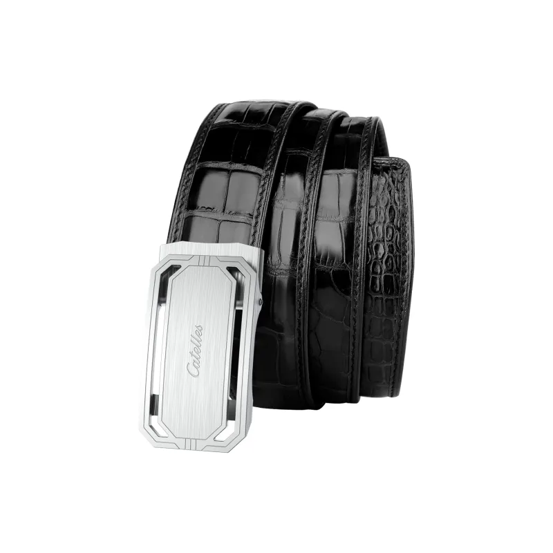 CATELLES Crocodile Leather Belts Men's 3.5cm-1