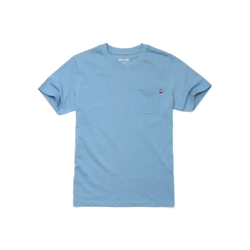 AKCLUB Short Sleeved T Shirts Men's Light Gray Blue-0
