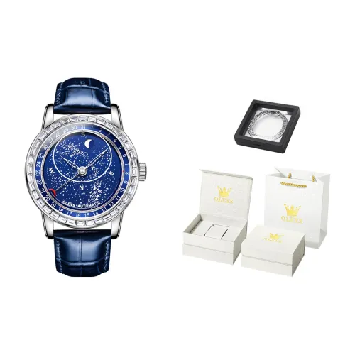 OLEVS Radiant Collection Automatic Mechanical Movement Watch Men's Watches Blue Dial
