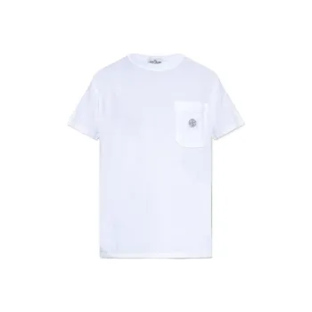 STONE ISLAND Pocket Detailed Crewneck T Shirt