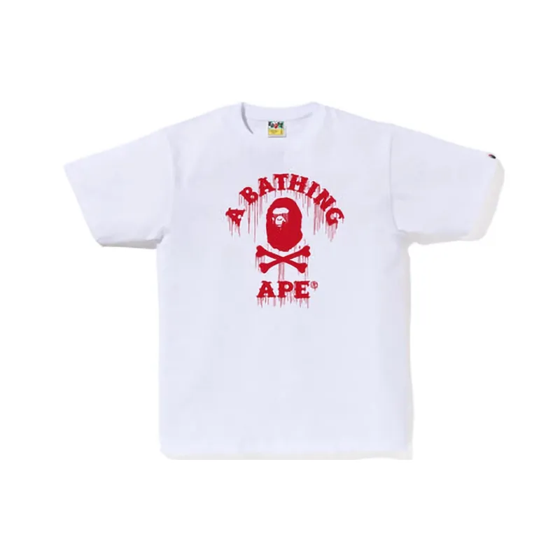 Bape Drip Ape Crossbone College Tee-0