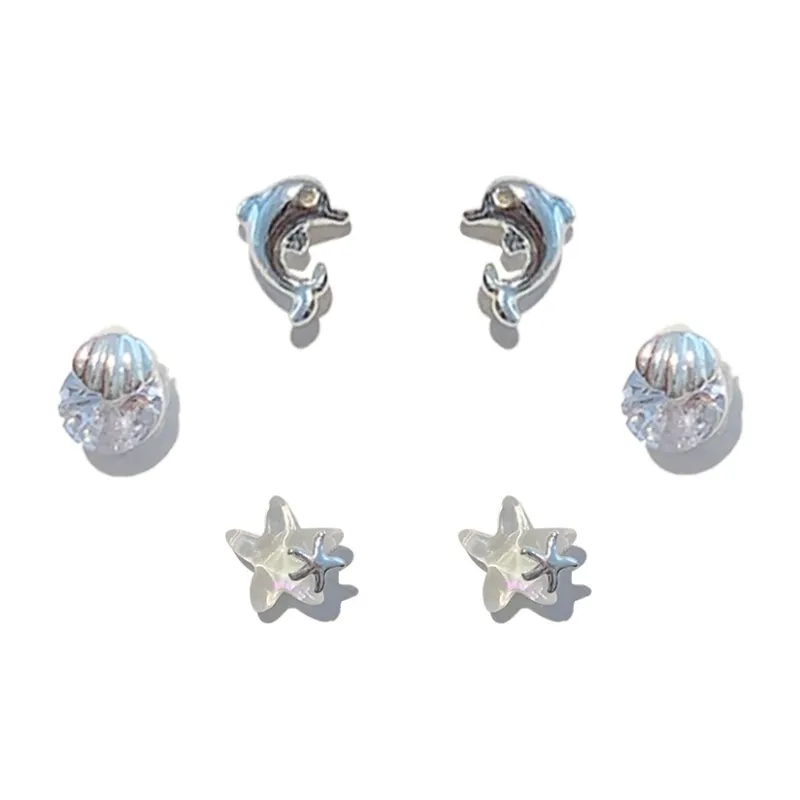 SHEEHHYY Alloy Stud Earrings Unisex-5