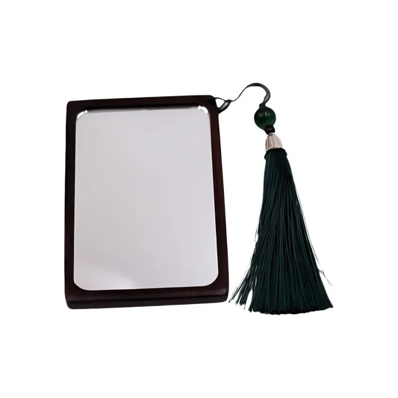 XIBI Wooden Square Small Mirror African Blackwood Single Sided Handheld Travel Makeup Mirror-5