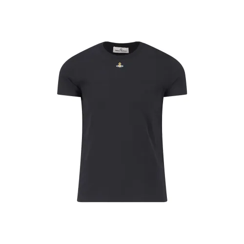 Vivienne Westwood Orb Logo Embroidered Crewneck T Shirt