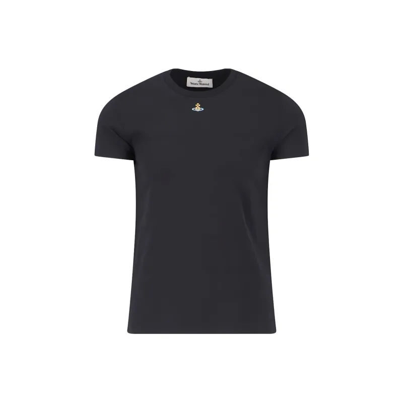 Vivienne Westwood Orb Logo Embroidered Crewneck T Shirt-0