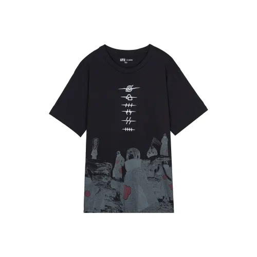 유니클로 X 나루토 SS23 블랙 남녀공용 티셔츠