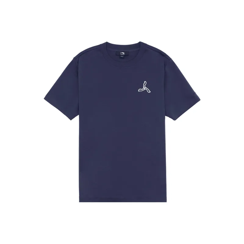 LI NING 1990 T Shirts Men Dark Ship Blue-0