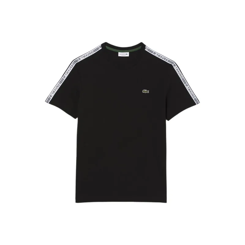 LACOSTE Regular Fit Logo Stripe T-shirt T-Shirt Men's Black-0