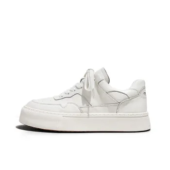 Jerden Smith Anti Slip And Wear Resistant Height Increasing Low Top Skateboard Shoes Unisex White