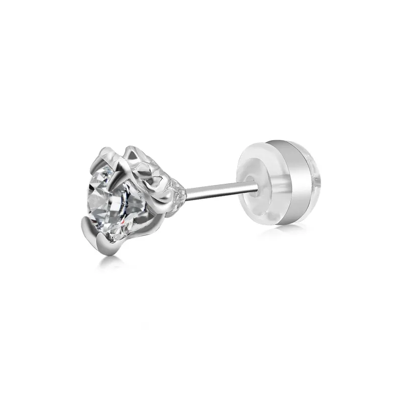 WIC 925 Sterling Silver Stud Earrings Unisex-0