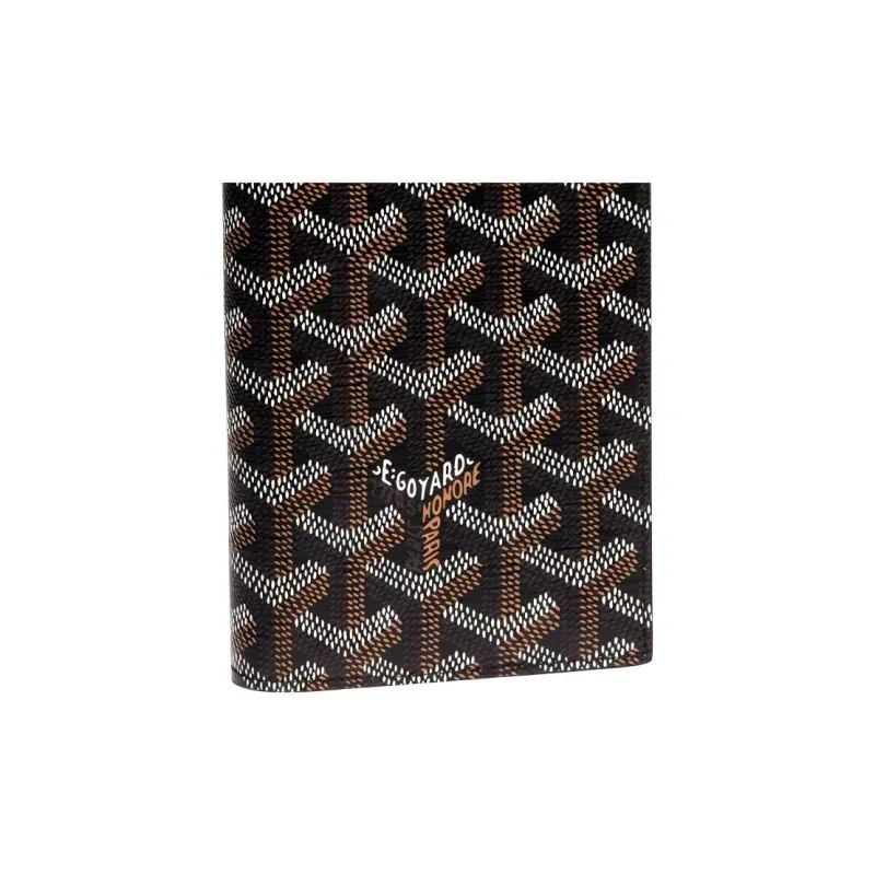 GOYARD SAINT ROCH Canvas With Leather Dog's Teeth Wallet Regular Unisex Black-4