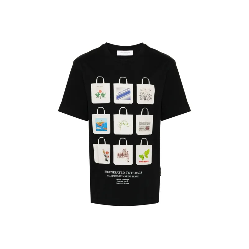 Marine Serre Tote Bags print T shirt-0