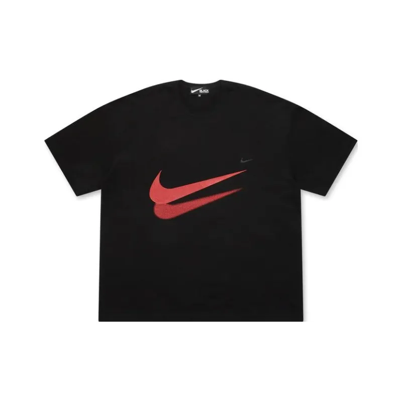 Comme Des Garçons Swoosh Logo print Cotton T shirt-0