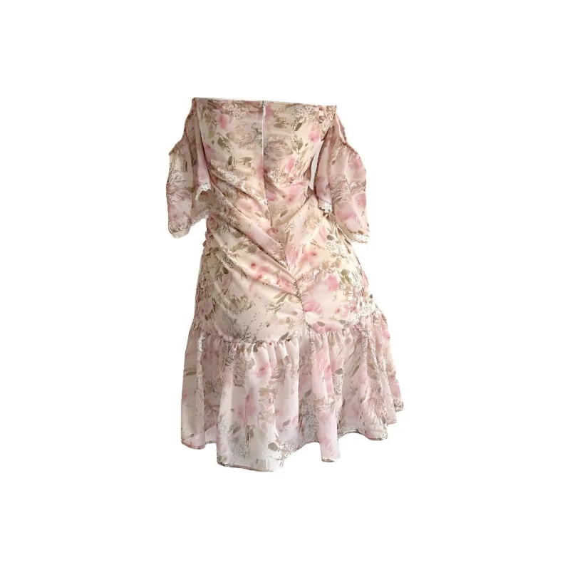 KKX Short Sleeved Dresses Women's Pink-1