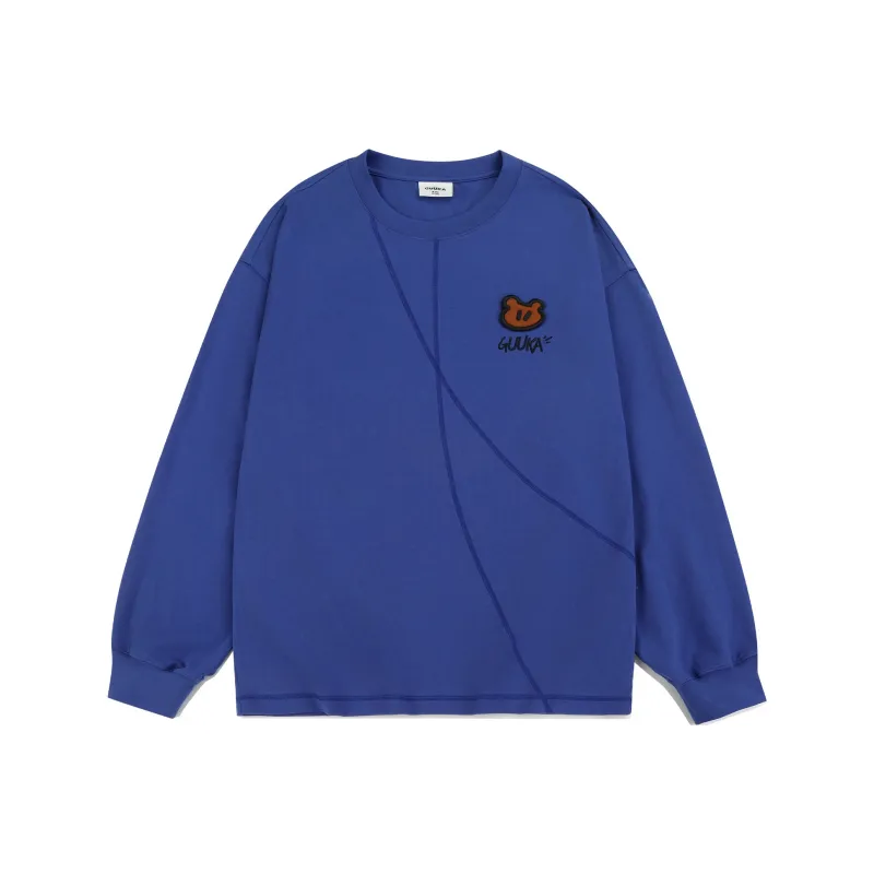 Guuka Long Sleeved T Shirt Unisex Purple Blue-0
