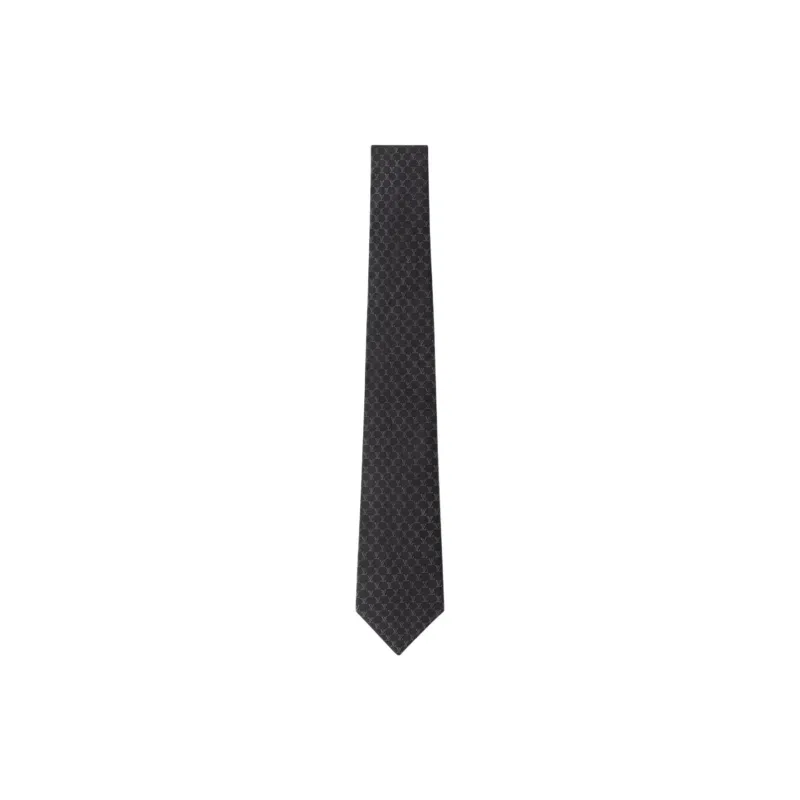 LOUIS VUITTON Mulberry Silk Ties Men's Black-0