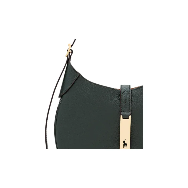 Polo Ralph Lauren Leather Handbag Shoulder Bag Small Size Women's Green-2