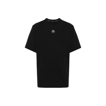 Marine Serre Logo Embroidered Crewneck T Shirt