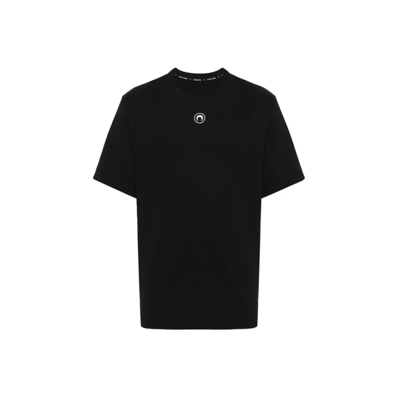 Marine Serre Logo Embroidered Crewneck T Shirt-0