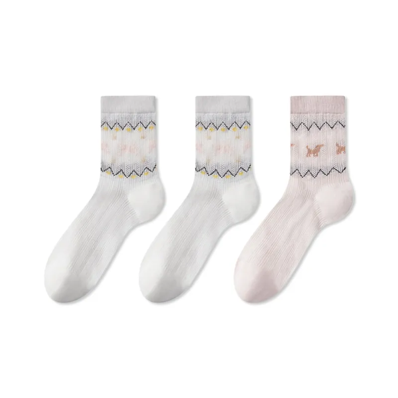JIAZINI Mid Calf Socks Women's 3 Pack-18