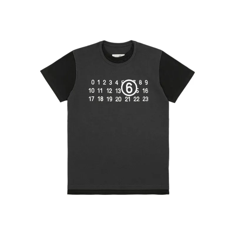 MM6 Maison Margiela Logo Printed Crewneck T Shirt-0