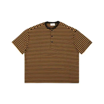 RHUDE Striped Ponte Roma Henley T Shirt