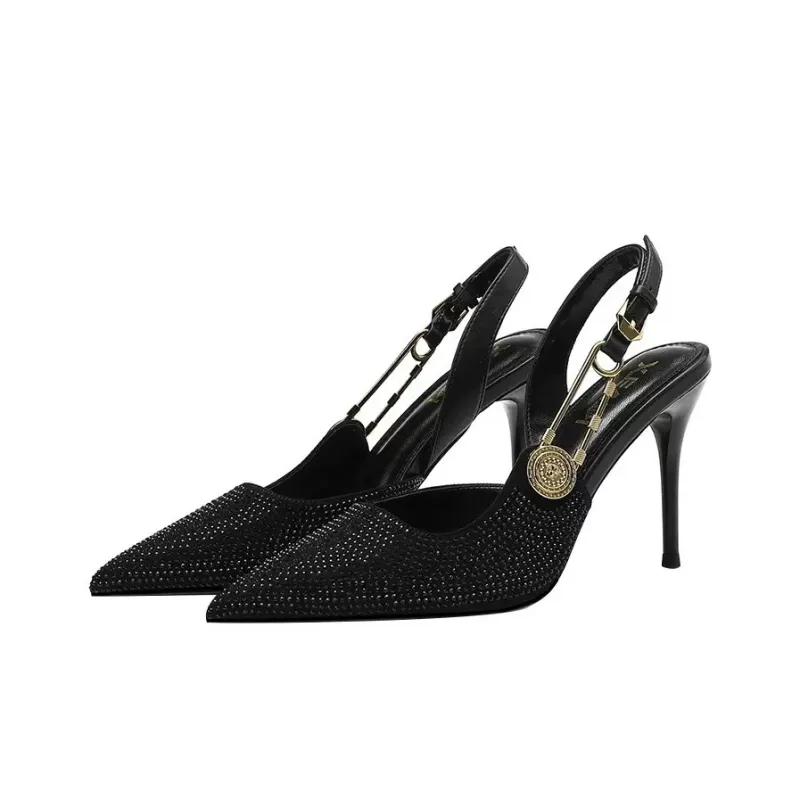 CZRSK Slim Heel High Heels Women's Black-1
