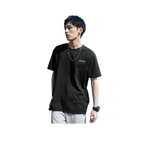 Tonlion Drop Shoulder Sleeve T-Shirt Men's Black