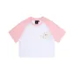 [Women's Apparel Cropped]Pink White