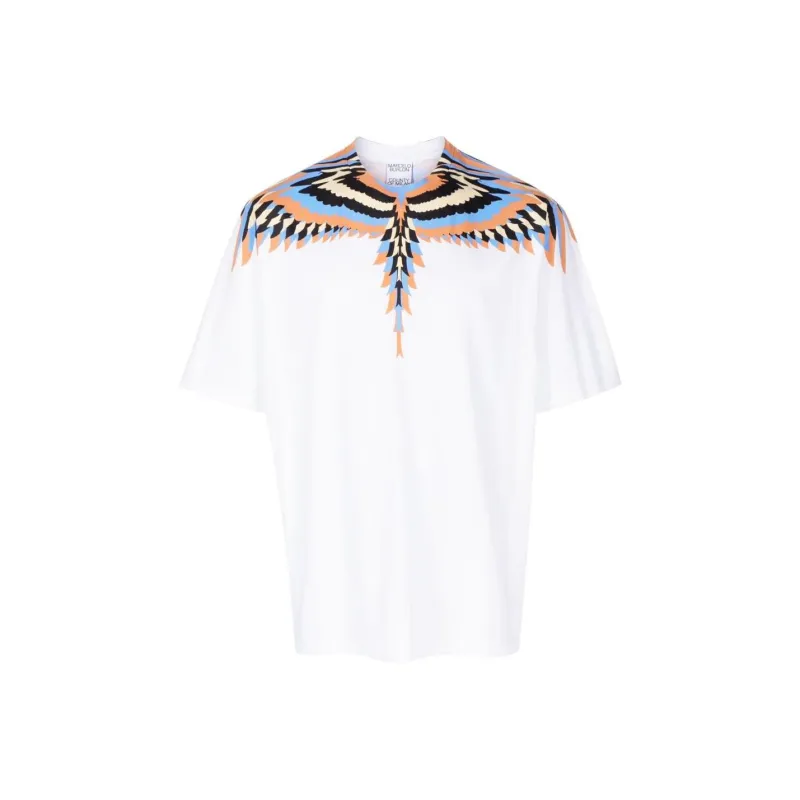 Marcelo Burlon Optical Wings print Cotton T shirt-0