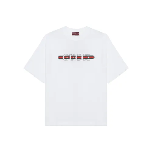 GUCCI Logo Printed Jersey T Shirt