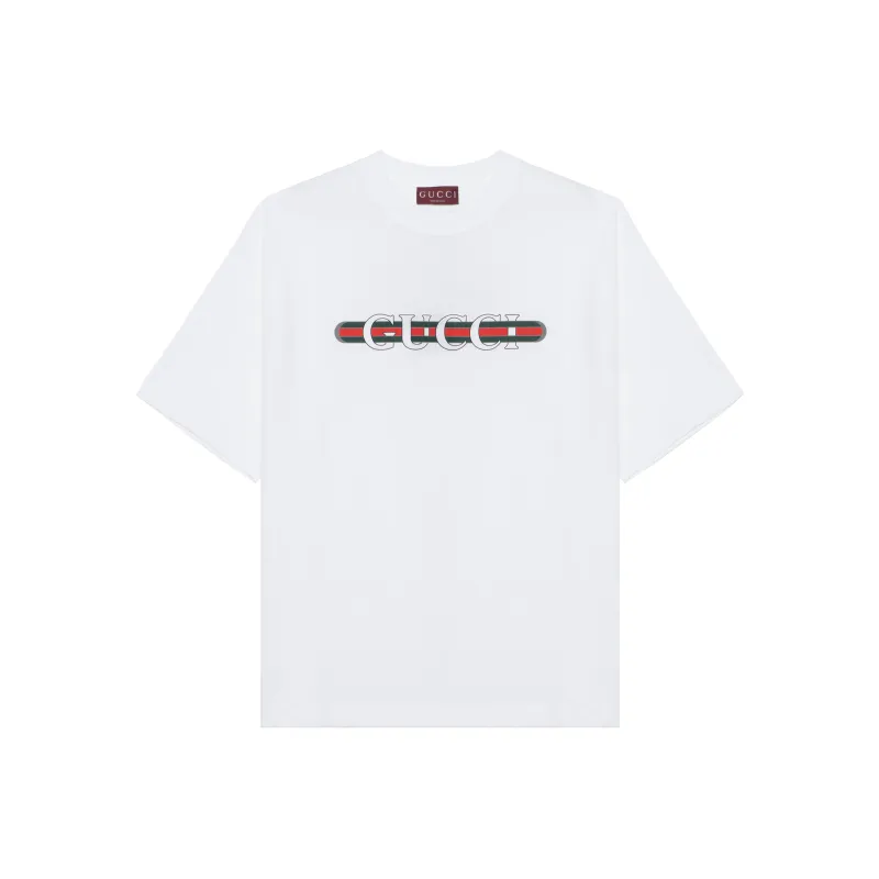 GUCCI Logo Printed Jersey T Shirt-0