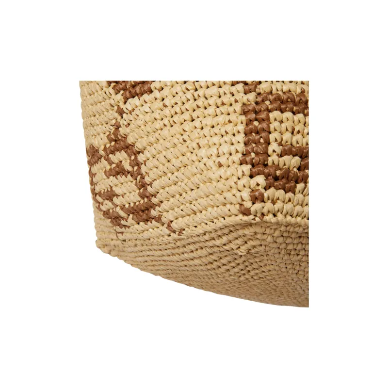GUCCI Raffia Tote Bag, Shopping Bag, Handbag, Shoulder Bag Medium Size Women's Brown-6