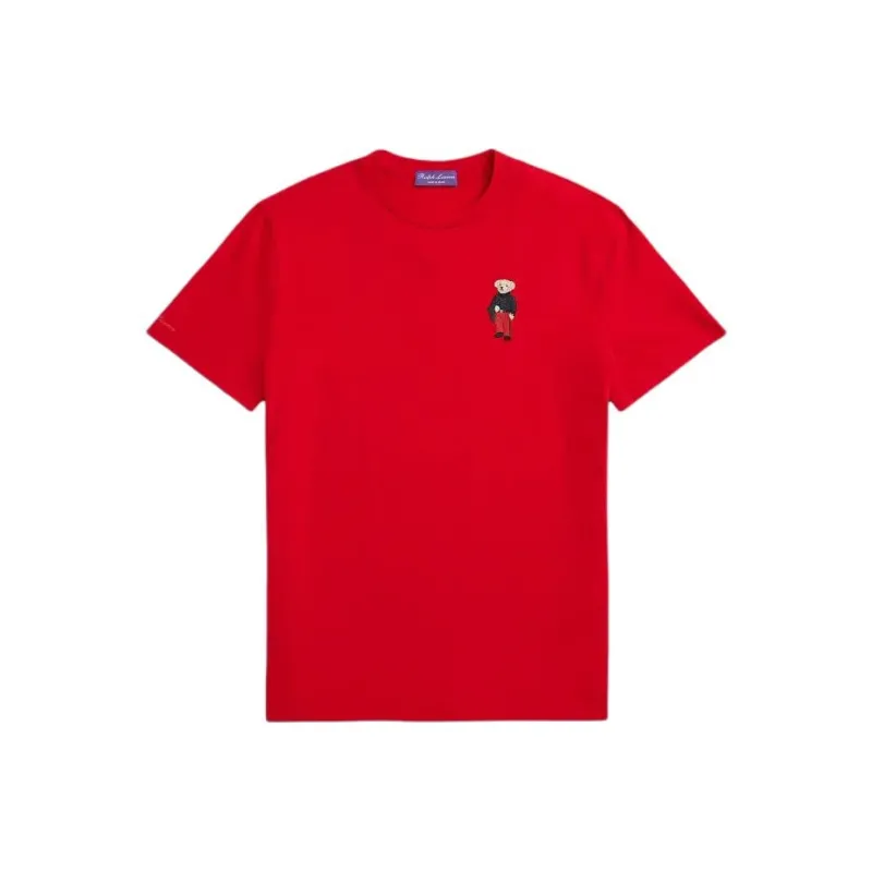 Ralph Lauren Purple Label Chinese New Year Polo Bear T Shirt T Shirt Men's Red-0