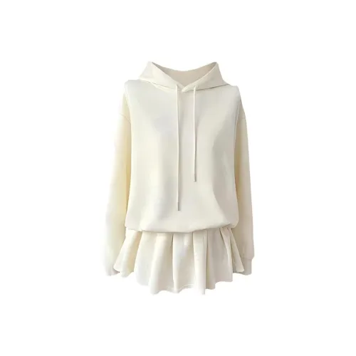 AFGGD Long Sleeved Dresses Women's White