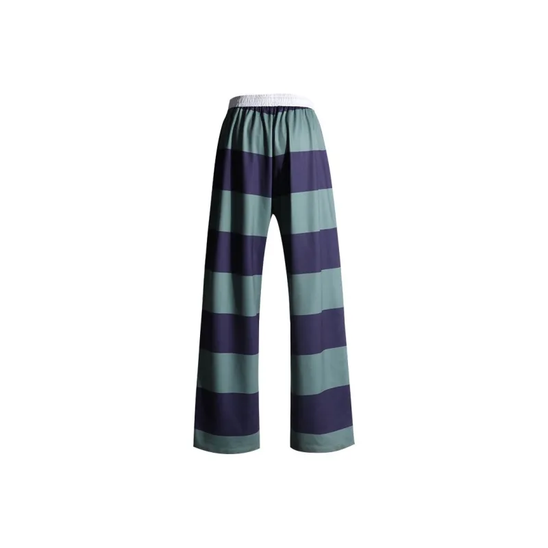Shuhao Bai Casual Pants Women's Purple Green Stripes-1