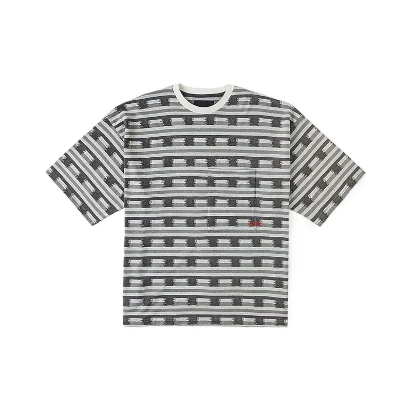 Vans T-Shirt Unisex Gray Stripes-0