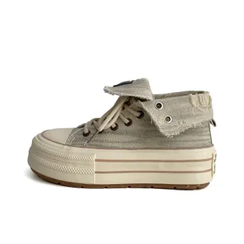 City Camel Mid Top Canvas Shoes Women's Starlight Gold