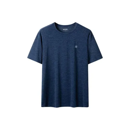 OUTDOOR PRODUCTS T-Shirts Men Navy Blue Floral Yarn