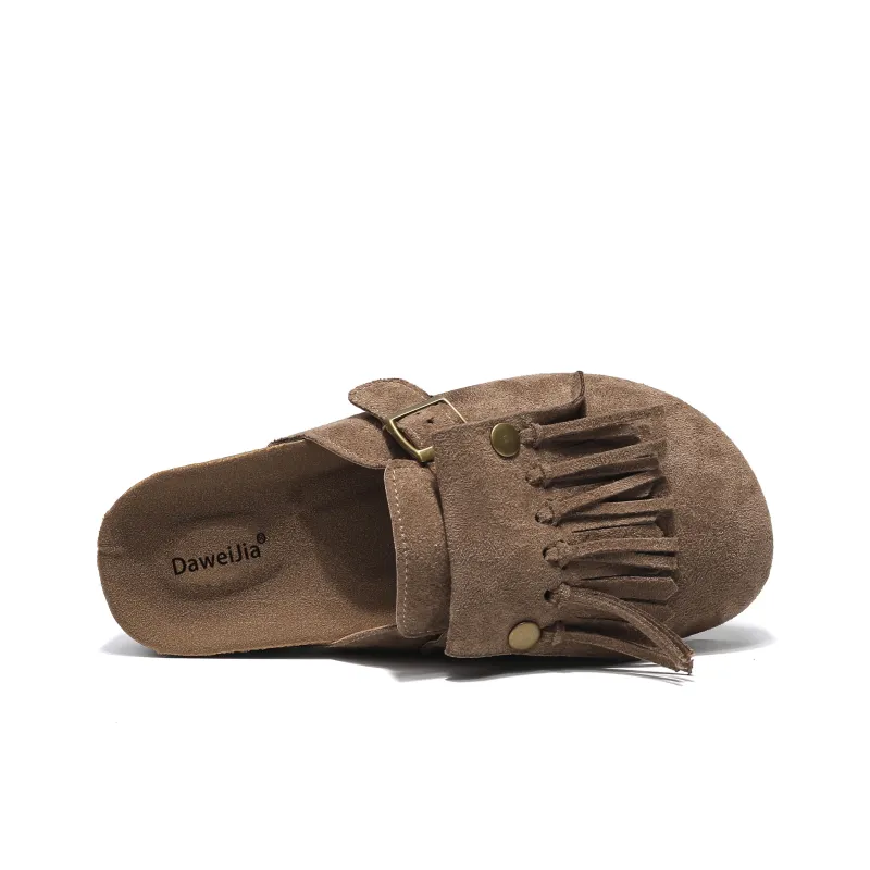 Dawei's House Fringe Abrasion Resistant Wrap toe Slippers Women's-10