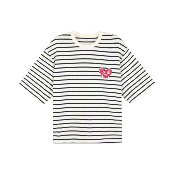 Caver&Hunter T Shirts Women's Beige/Navy Blue