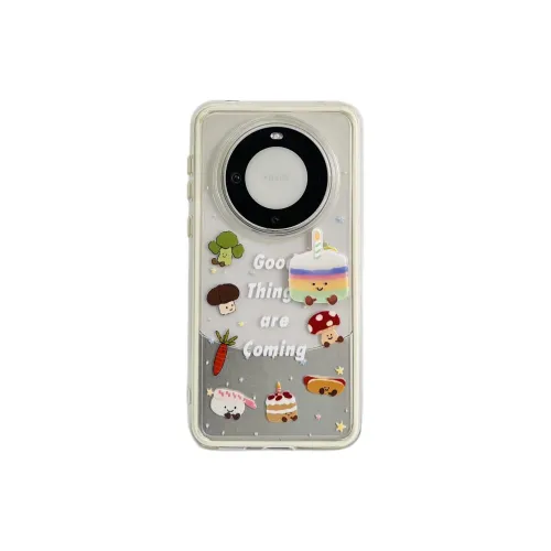 Sopi Acrylic Material 2 in 1 English Cake Vegetable Phone Cases Compatibility  Huawei Mate 70/60/50 Pro/Pura 70/70 Pro+